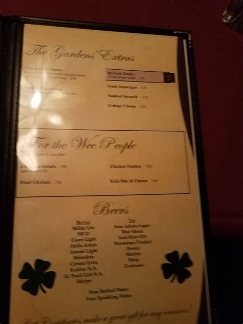 Menu at Jack Gibbons Gardens steakhouse, Oak Forest