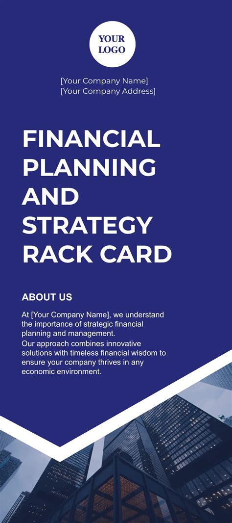 Free Financial Planning and Strategy Rack Card Template to Edit Online