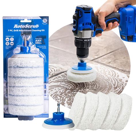 RotoScrub Alloy Steel 7 Pack Drill Brush Set For Deep Cleaning, Scratch ...