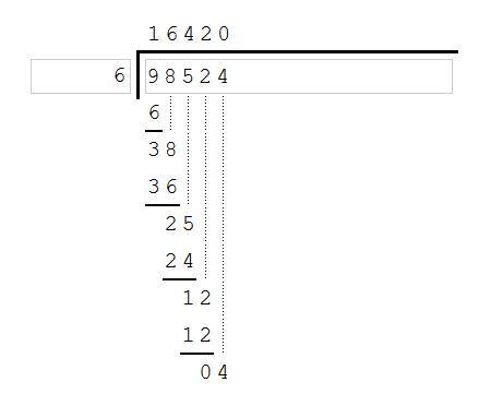 a)98524 divided by 6 b) 67325 divided by 9 Please give long division ...