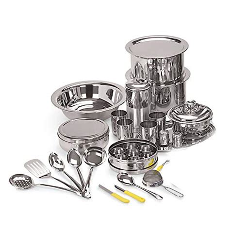Neelam Stainless Steel DLX Premium 101 pc Wedding Dinner Set : Amazon ...