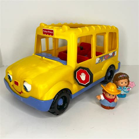 1998 Fisher Price Little People School Bus With Two Little People ...