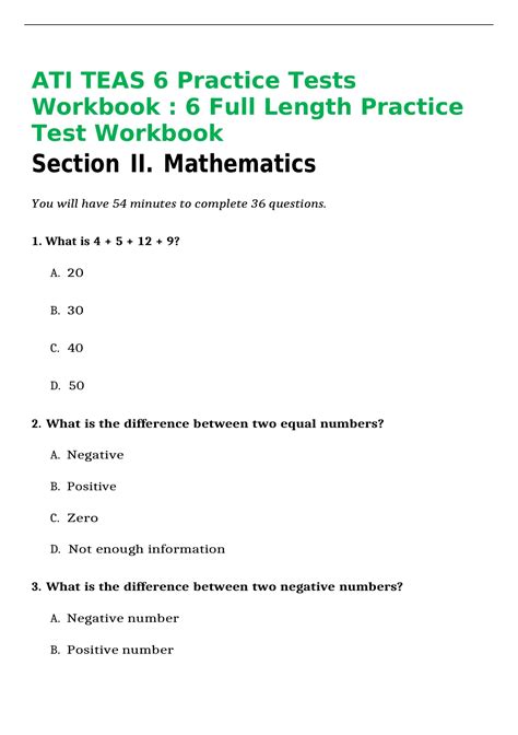 ATI TEAS 6 Practice Tests Workbook : 6 Full Length Practice Test ...