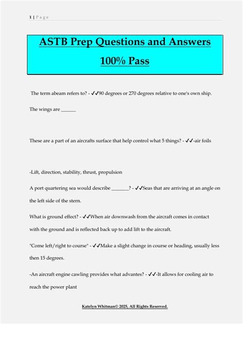 ASTB Prep Questions and Answers 100% Pass - ASTB - Stuvia US