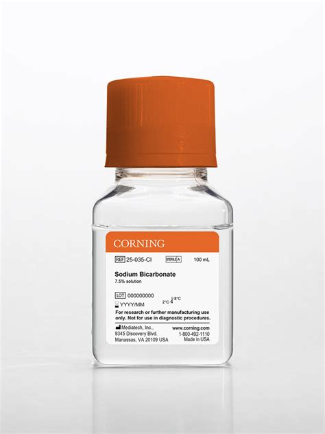 25-035-CI | Corning® 100 mL Sodium Bicarbonate, 7.5% solution | Corning