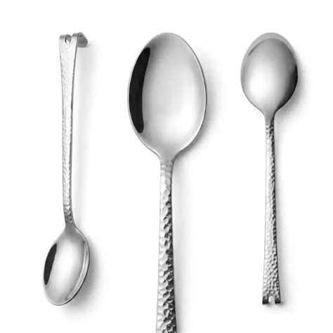 Buy Royal Gold Stainless Steel Flat Hammered Solid Buffet Spoon ...