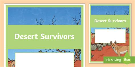 Desert Survivors Year 5 Biological Sciences Editable Book Cover