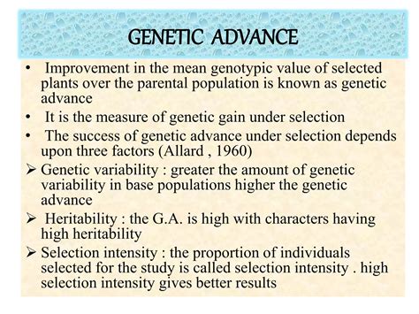 heritability, genetic advance ,G*E interaction | PPTX