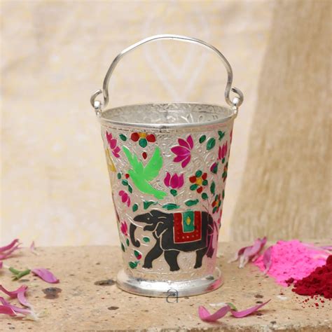 Buy Silver Bucket for Holi Celebration From Aahi by Ranka Jewellers