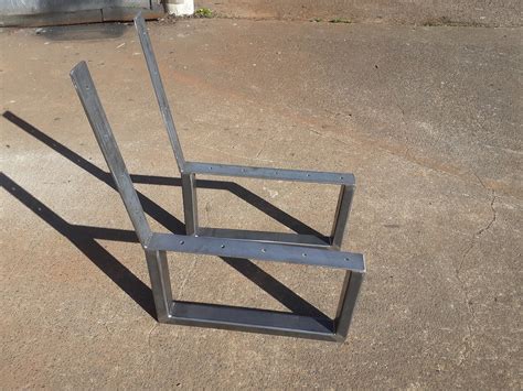 Pair of Metal Bench Legs With Back Support Industrial Look Heavy Duty ...