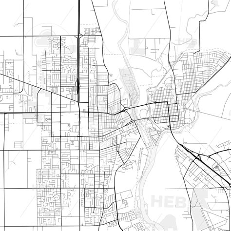 Vector Pdf Map Of Yuba City, California, United States | Yuba city ...