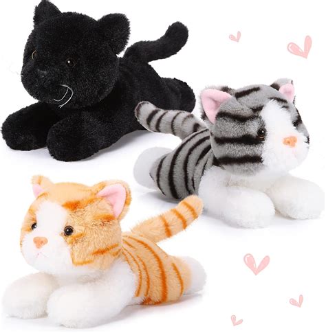 Amazon.com: Harrycle 3 Pcs Valentine's Day 9 Inch Cat Stuffed Animal ...