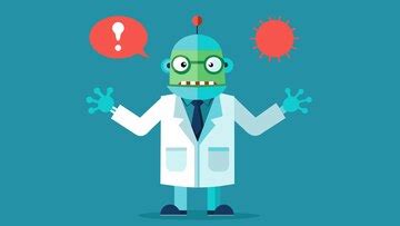 A puppet dressed in a lab coat discussed the dangers of a newly ...