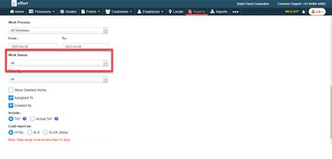 Generate a Work Status Report