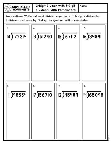 Image result for Long Division Worksheets 2-Digit Divisor