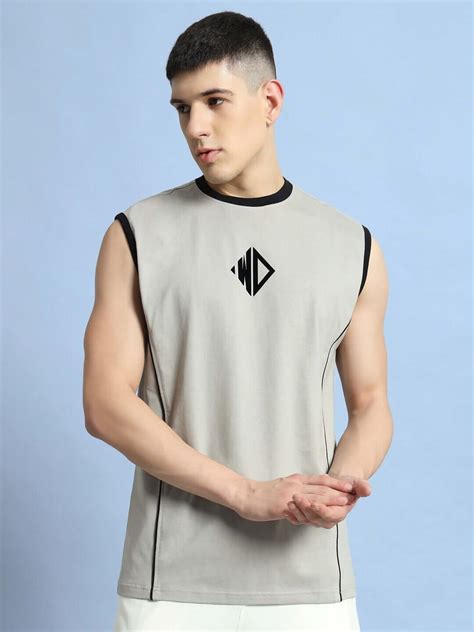 BARE ARMS GYM COTTON T-SHIRT GREY | Buy Online at Wearduds India