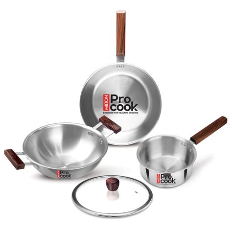 Buy Milton Pro Cook Triply Stainless Steel 4 Pc Cookware Set | 24cm ...