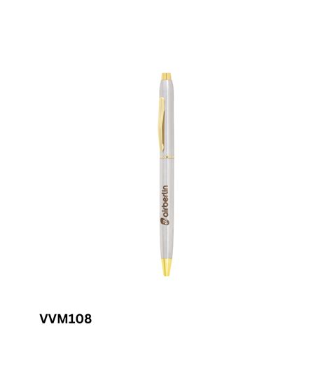Personalized Metal Pen - VVM108 | Custom White Metal Pen – Verveet India