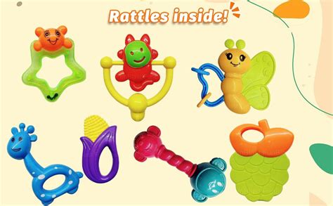 FunBlast Plastic Rattles And Teether For Babies-Colorful Silicon Non ...