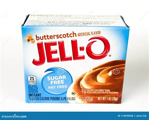 Box of Jello Sugar Free Butterscotch Pudding Mix Editorial Stock Photo ...
