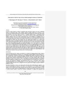 Grain yield of selected crops at four climate analogue locations in ...