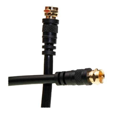 F-pin RG6 Coaxial Cable, Black, F-pin Male, UL Rated, 100 Foot : Amazon ...