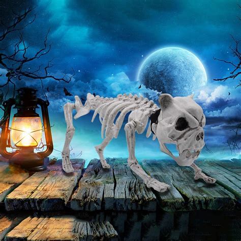 Buy Halloween Decoration 16” Pose-N-Stay Puppy Skeleton Plastic Dog s ...