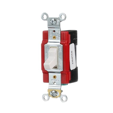 Eaton 20-amp Single-pole Illuminated Toggle Light Switch, White ...