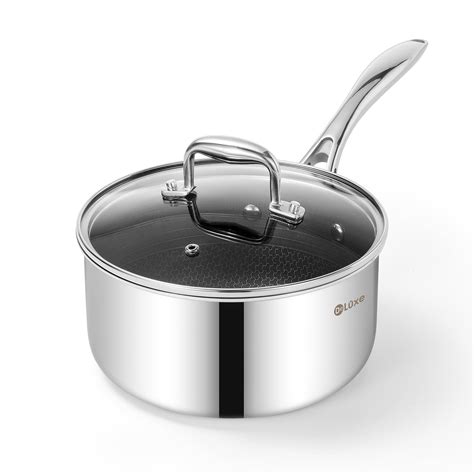 Amazon.com: DELUXE Hybrid Nonstick 3-Quart Saucepan with Tempered Glass ...
