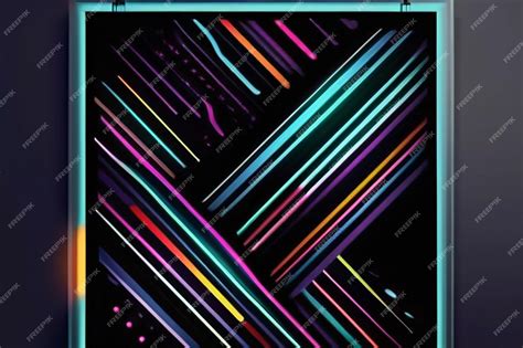 Retrofuturism poster design in trend retro line style and neon colors ...
