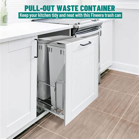 Fineera 50Qt Double Bin Pull-Out Trash Can with Soft-Close India | Ubuy