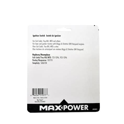 MaxPower Ignition Switch Series Ignition Switch for Walk-behind Mower ...