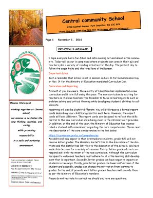 Fillable Online PRINCIPAL S MESSAGE: Fax Email Print - pdfFiller