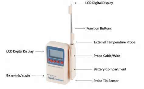 AjantaExports Multi stem thermometer with external sensing probe lcd ...