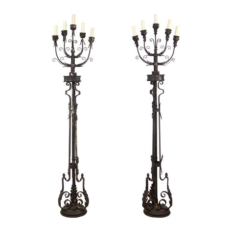 Antique Candelabra Floor Lamp