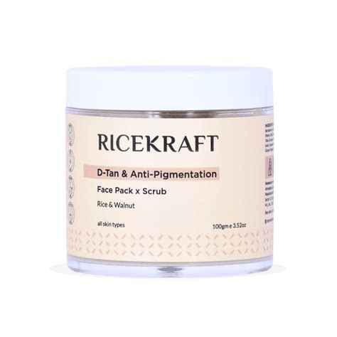 RiceKraft Twin Action De Tan Face Pack plus scrub with Rice and walnut ...
