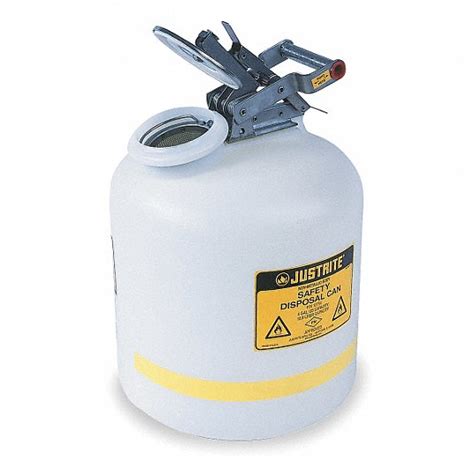 JUSTRITE, 5 gal Capacity, Flammables, Flammable Liquid Disposal Can ...