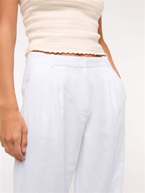 Buy Abercrombie & Fitch Low Rise Linen Trousers from the Next UK online ...