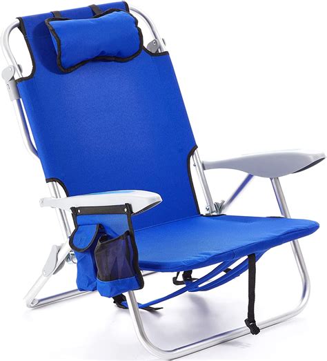 Portable Beach Chair for Adults, Outdoor Lightweight Camping Chair Lay ...