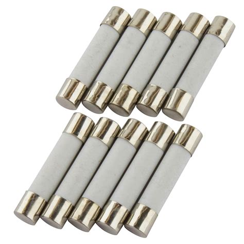 SeKi, confezione da 10 fusibili in ceramica, 0,63 A (630 mA), 6 x 30 mm ...