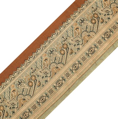 Sushila Vintage Brown Saree Border Indian Craft Sewing Trim Woven Lace