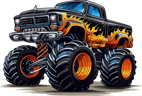 monster truck cartoon ai generate 25860257 PNG