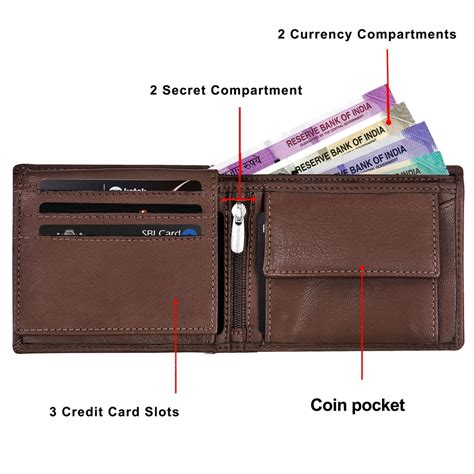Lorenz Bi-Fold Umber Brown RFID Blocking Leather Wallet for Men with F ...