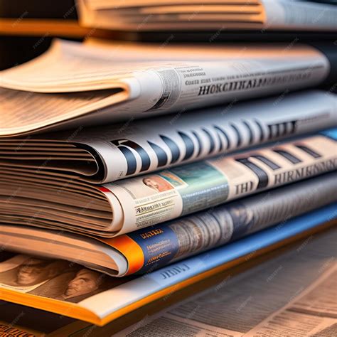 A stack of newspapers with headlines | Premium AI-generated image
