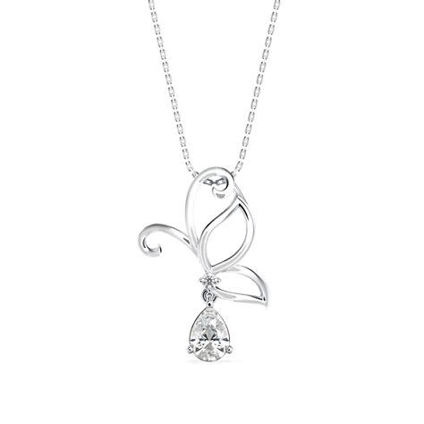 Half Winged Lab Grown Diamond Drop Pendant_in-stock – Emori