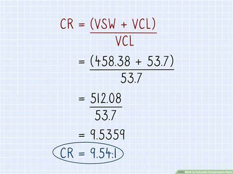 Image result for Compression Ratio Equation