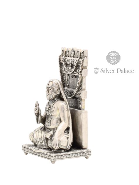 925 Oxidised Silver Raghavendra Swamy Idol - Silver Palace