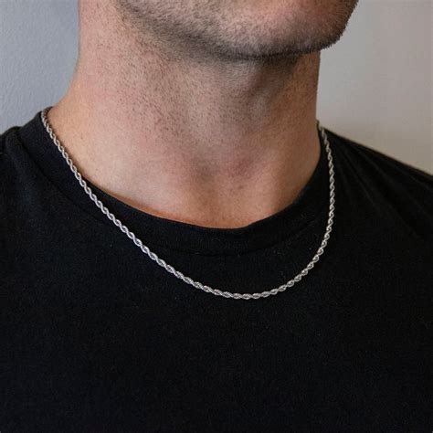 18k Silver Plated Rope Chain For Men's – SubhagAlankar
