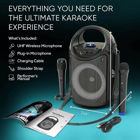 Buy MASINGO 2023 Bluetooth Karaoke Machine for Kids and Adults with 1 ...