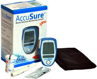 AccuSure Glucose Monitor With 25 Strips Glucometer (Blue) Rs 585 At ...